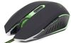 Gembird MUSG-001-G, Gaming mouse, 600-2400dpi, Illuminated green, USB, black
