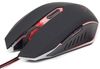 Gembird MUSG-001-R, Gaming mouse, 600-2400dpi, Illuminated red, USB, black
