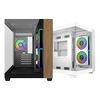 Cooler Master Elite 481 Wood, Dual-Chamber, Micro-ATX, 1x3.5", 2x2.5", 2x120mm ARGB side fans/1x120mm ARGB rear fan, tempered glass, black (E481-KHNN-S00)